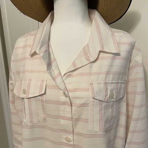 NWOT Dotti Swimsuit Coverup Button Front  Pink Metallic Thread - Picture 2 of 9